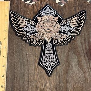 PATCH Wolf Cross Embroidered Patch
